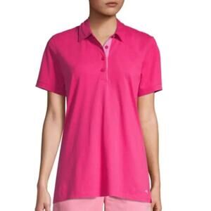 Tommy Bahama Island Zone Tropicool Pique Polo Shirt Top Women S Pink Pima Cotton